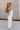 Norah Oatmeal & White Linen Midi Dress- side view