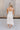 Norah Oatmeal & White Linen Midi Dress- back view
