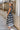Gabriella Navy & Cream Front Tie Midi Dress- full body side view