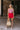 Isabelle Red Tiered Mini Skirt- full body view