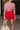 Isabelle Red Tiered Mini Skirt- front view