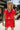 Angela Red Floral Eyelet Tie Top- front view