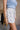 Allison Blue & Ivory Linen Seashell Shorts- frontal side view