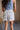 Allison Blue & Ivory Linen Seashell Shorts- back view