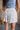 Allison Blue & Ivory Linen Seashell Shorts- close up back view