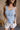Julia Blue Waffle Knit Henley Tank- close up top view