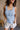 Julia Blue Waffle Knit Henley Tank- close up top view