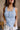 Julia Blue Waffle Knit Henley Tank- close up view
