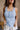Julia Blue Waffle Knit Henley Tank- close up view