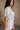Allison Blue & Ivory Linen Seashell Top- side view