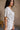 Allison Blue & Ivory Linen Seashell Top- side view
