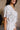 Allison Blue & Ivory Linen Seashell Top- close up side view