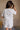 Allison Blue & Ivory Linen Seashell Top- full back view