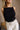 Alina Black Thin Straps Sleeveless Tank- close up top view