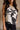 Sloan Cream & Black Floral Crochet Tank- close up front view