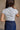 Alaina Blue & White Stripe Seashell Top- close up back view