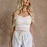 Noelle Cream Scalloped Textured Brami- front view