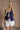Blair Navy Blue Knit Scallop Tank- front view