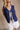 Blair Navy Blue Knit Scallop Tank- close up top view