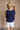 Blair Navy Blue Knit Scallop Tank- top back view