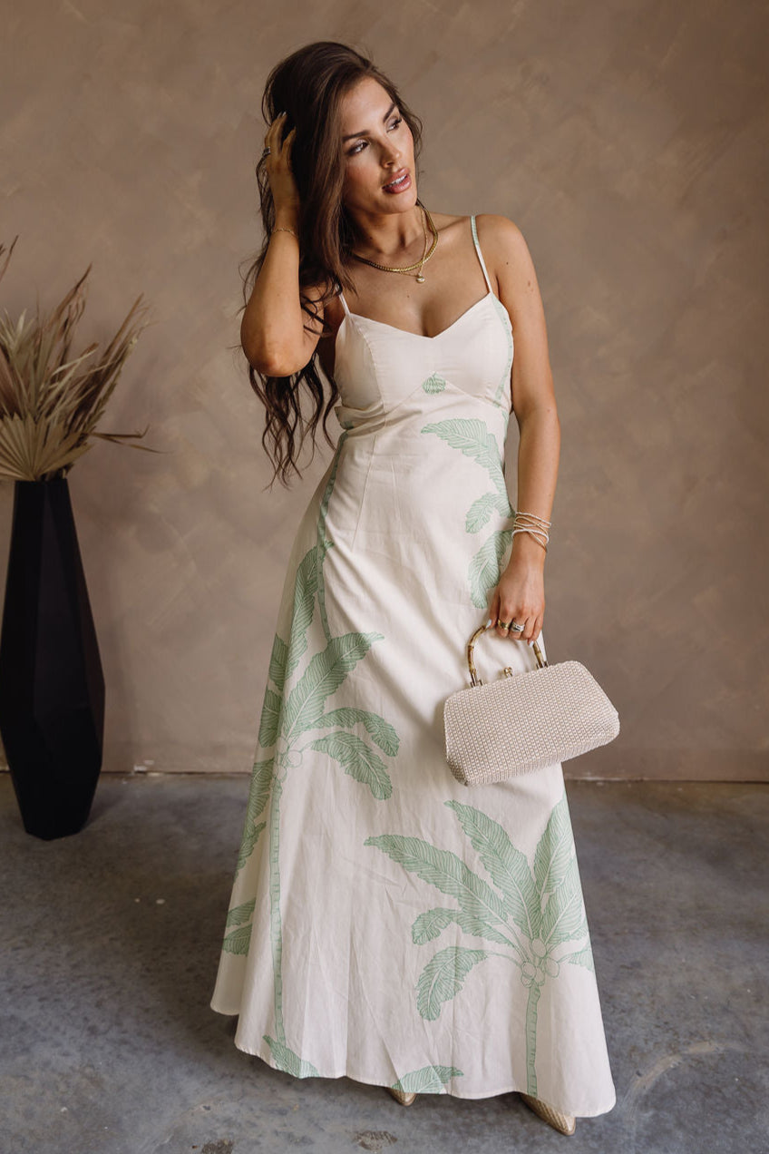 Green Palm Leaf Maxi Dress Green Palm Tree Euroflax Premium Linen Maxi Dress FARM Rio Green Palm Leaf Maxi Dress Green Palm Tree Euroflax Premium Linen Maxi Dress FARM Rio