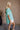 Amina Aqua Button-Up Short Sleeve Top- full body side view