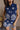 Lana Navy & Cream Stitch Floral Scallop Tank- close up front view