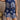 Lana Navy & Cream Stitch Floral Scallop Shorts- front view