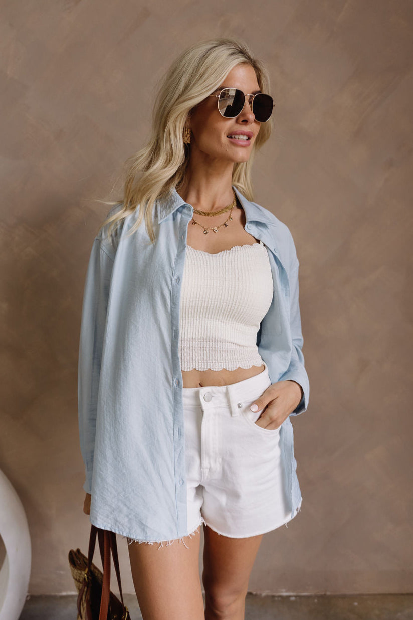 JBD Monica White Denim Shorts - front 