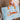 Summer Aqua & Orange Tote Bag - front view on model's arm