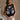 Nylah Black & White Stitch Floral Scallop Tank- front view