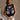 Nylah Black & White Stitch Floral Scallop Tank- front view