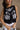 Nylah Black & White Stitch Floral Scallop Tank- close up top view