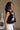 Nylah Black & White Stitch Floral Scallop Tank- side view