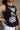 Nylah Black & White Stitch Floral Scallop Tank- close up frontal side view