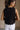 Nylah Black & White Stitch Floral Scallop Tank- close up back view