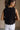 Nylah Black & White Stitch Floral Scallop Tank- close up back view