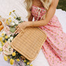 Daria Pink Floral Midi Dress - close aerial view