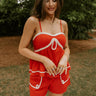 Ansley Red Braided Trim Shorts - front view
