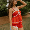 Ansley Red Braided Trim Tank Top - side view