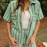 Kimmy Green & Off White Striped Top - close up front view