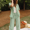 Kimmy Green & Off White Striped Pants - full body front view
