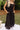Leslie Black Plaid Tie Strap Midi Dress - lower body front view