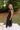 Leslie Black Plaid Tie Strap Midi Dress - full body side view