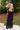 Leslie Black Plaid Tie Strap Midi Dress - full body back view
