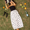 Marlene Black & Cream Polka Dot Midi Dress - Aerial view