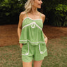 Ansley Green Braided Trim Shorts - front view