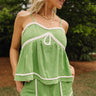 Ansley Green Braided Trim Tank Top - close front view