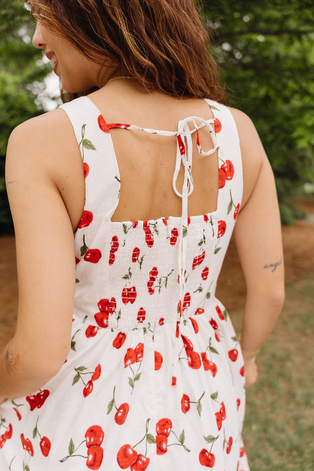Mina Cherry Print Midi Dress main image 0