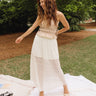 Ellie Cream Lace Midi Skirt - full body front view